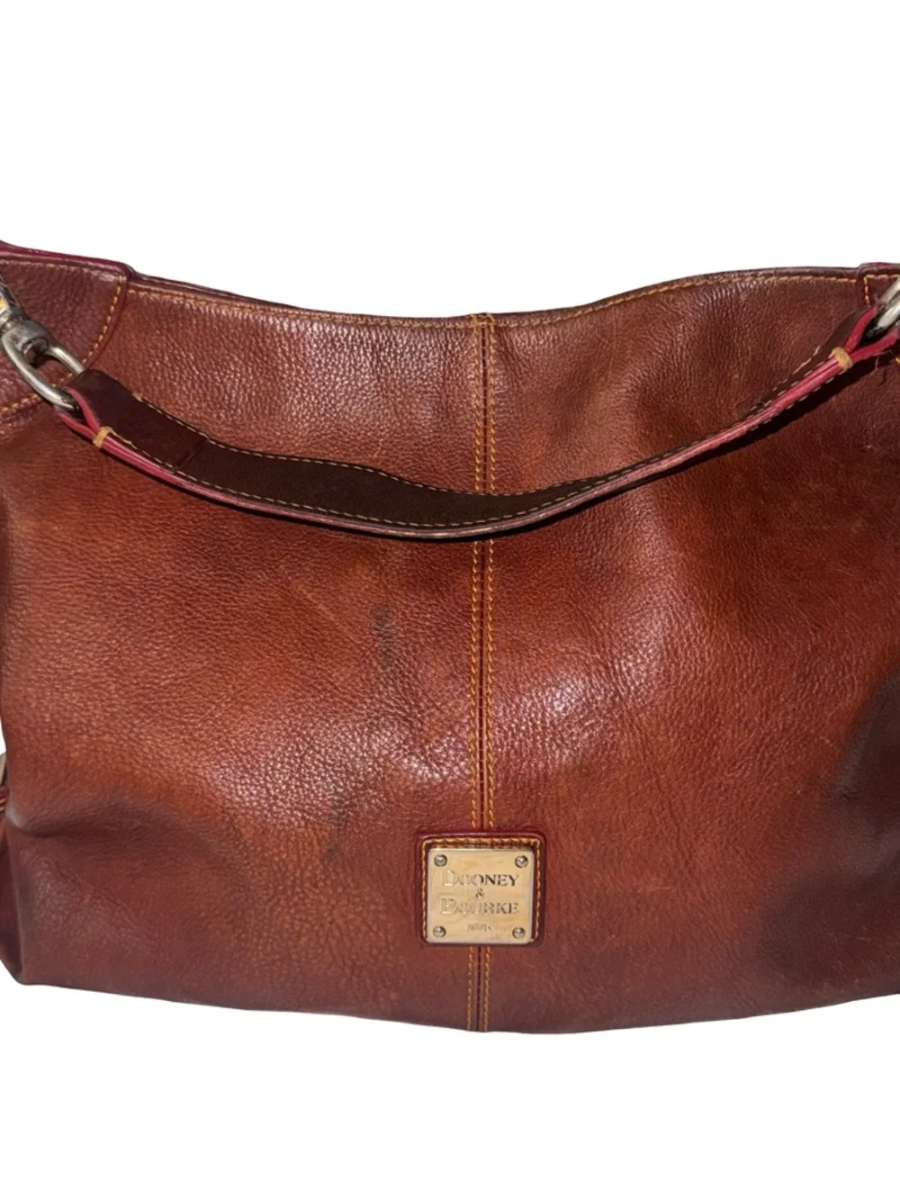Dooney & Bourke Brown Pebbled Leather Hobo Shoulder Bag Slouchy Vintage Class - Picture 2 of 12